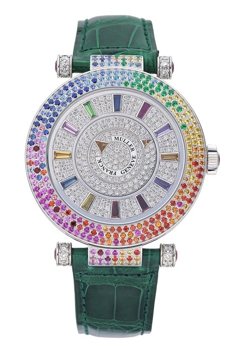 Franck Muller 42 Double Mystery 四季系列白K金腕錶,3,453,000元。